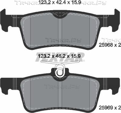 Тормозные колодки Textar Q+ задние для Peugeot 308 II 2013-2026. Артикул 2596801