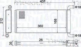 Радиатор отопителя (печки) Magneti Marelli. Артикул 350218451000