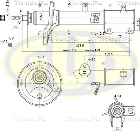 Амортизатор G.U.D. задний левый для Toyota Corolla E110 1997-2002. Артикул GSA333116