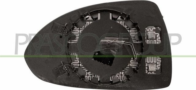 Зеркальное стекло бокового зеркала Prasco правое для Opel Corsa D 2006-2011. Артикул OP0347523