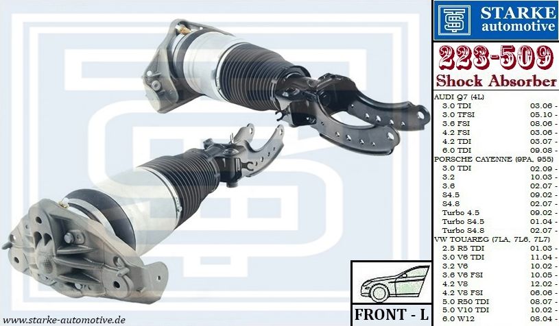 Амортизатор AUDI Q7 пневмо передний L (Starke). Артикул 223509