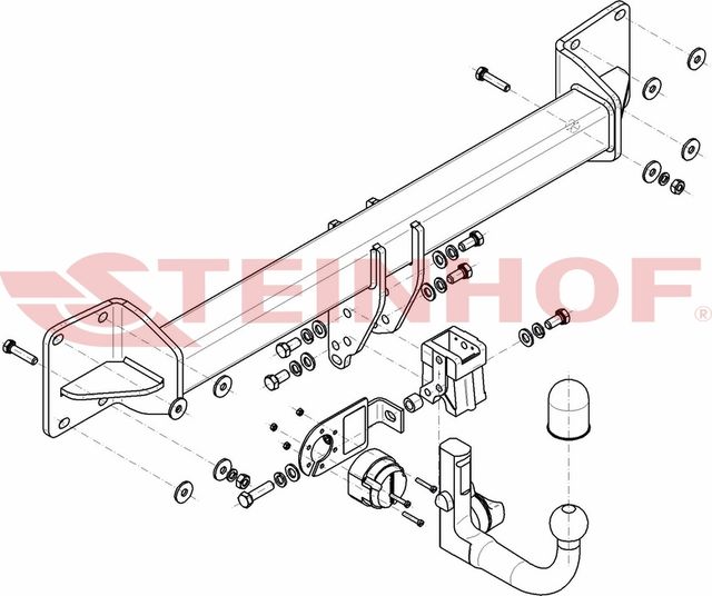 Фаркоп Steinhof для Volvo XC90 II 2014-2026. Быстросъемный крюк. Артикул V-306