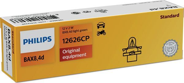 BAX 12V-2W (BX8,4D) Light-Green Philips. Артикул 12626CP