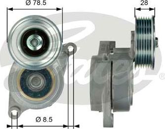 Натяжной ролик (натяжитель) приводного клинового зубчатого ремня Gates DriveAlign®. Артикул T39103