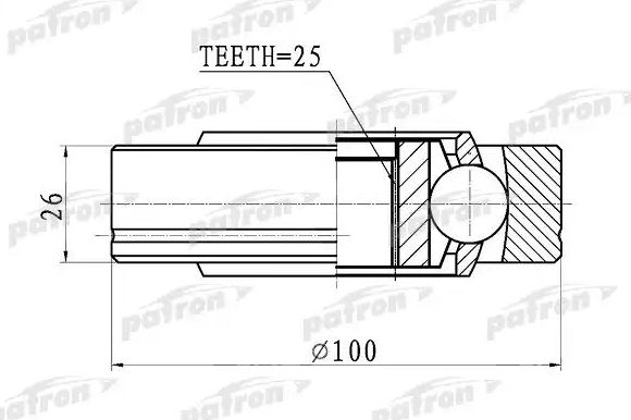 Шрус внутренний (граната) Patron задний для BMW X5 I (E53) 2000-2006. Артикул PCV1094