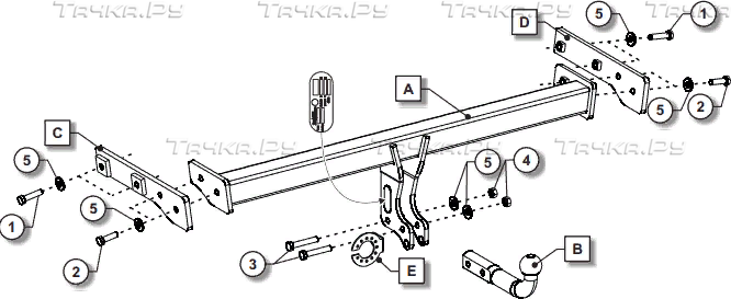 Фаркоп Oris (ранее Bosal) для Volvo XC40 2017-2026. Артикул 047-531