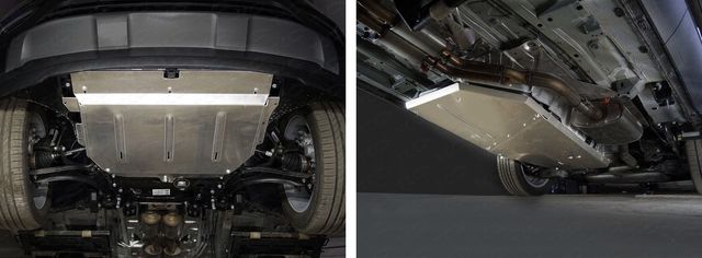 Защита алюминиевая ТСС (4 мм) для картера и бака Volkswagen Teramont 2018-2026. Артикул ZKTCC00363K
