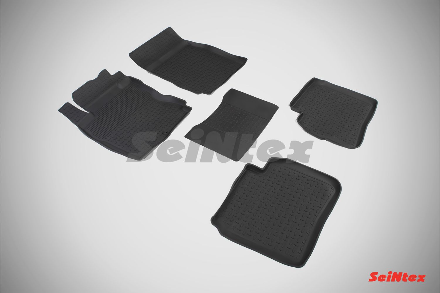 Коврики резиновые Seintex с высоким бортиком для салона Nissan Note 2006-2013. Артикул 81922