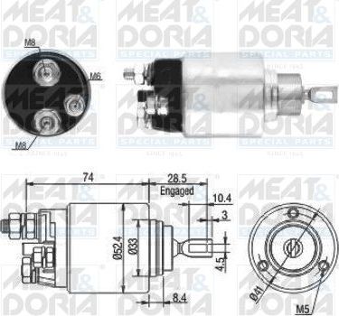 Втягивающее реле стартера Meat & Doria для IVECO Daily IV 2006-2011. Артикул 46034