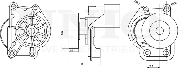 Ролик поликлинового ремня натяжной (Unio). Артикул TNS-10257