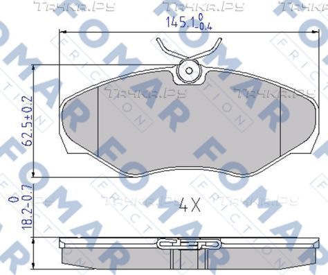 Тормозные колодки Fomar передние для Opel Vivaro A 2001-2014. Артикул FO 692681