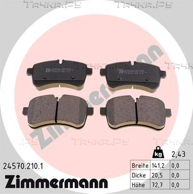 Тормозные колодки Zimmermann для IVECO Daily V 2011-2014. Артикул 24570.210.1