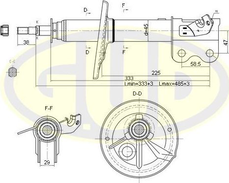Амортизатор G.U.D.. Артикул GSA333114