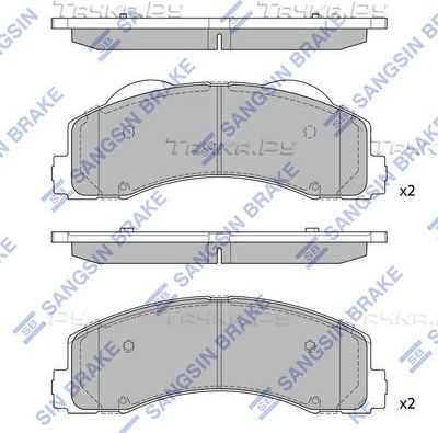 Тормозные колодки Sangsin Hi-Q передние для Ford Expedition III 2007-2017. Артикул SP4056