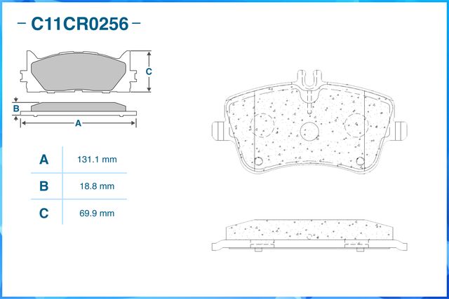 Колодки тормозные передние (Low Metallic) (Cworks). Артикул C11CR0256