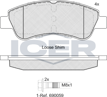 Тормозные колодки Icer. Артикул 181388-402