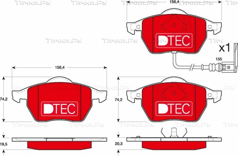 Тормозные колодки TRW DTEC COTEC. Артикул GDB1403DTE