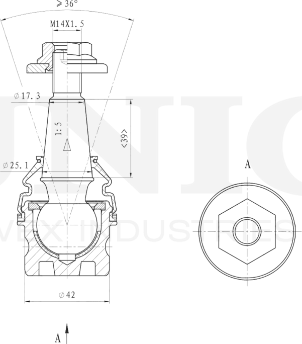 Опора шаровая (Unio). Артикул SSP-20123