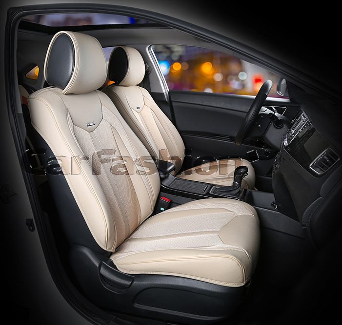 Накидки универсальные CarFashion Urban на переднее сидения авто, цвет Бежевый/Бежевый/Бежевый. Артикул 21972