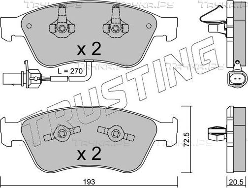 Тормозные колодки Trusting передние для Audi A8 II (D3) 2002-2010. Артикул 678.0