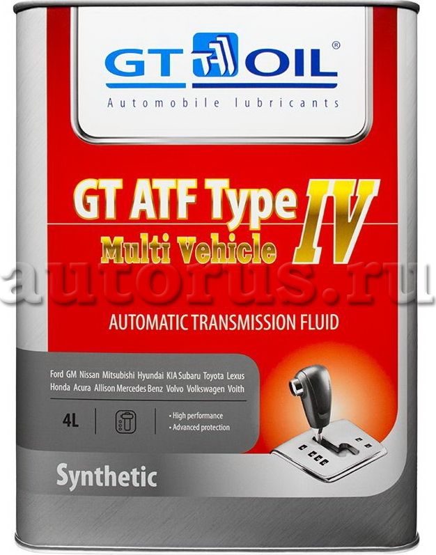 Масло транс. GT ATF T-IV Multi Vehicle  4 л (GT OIL). Артикул 8809059407912