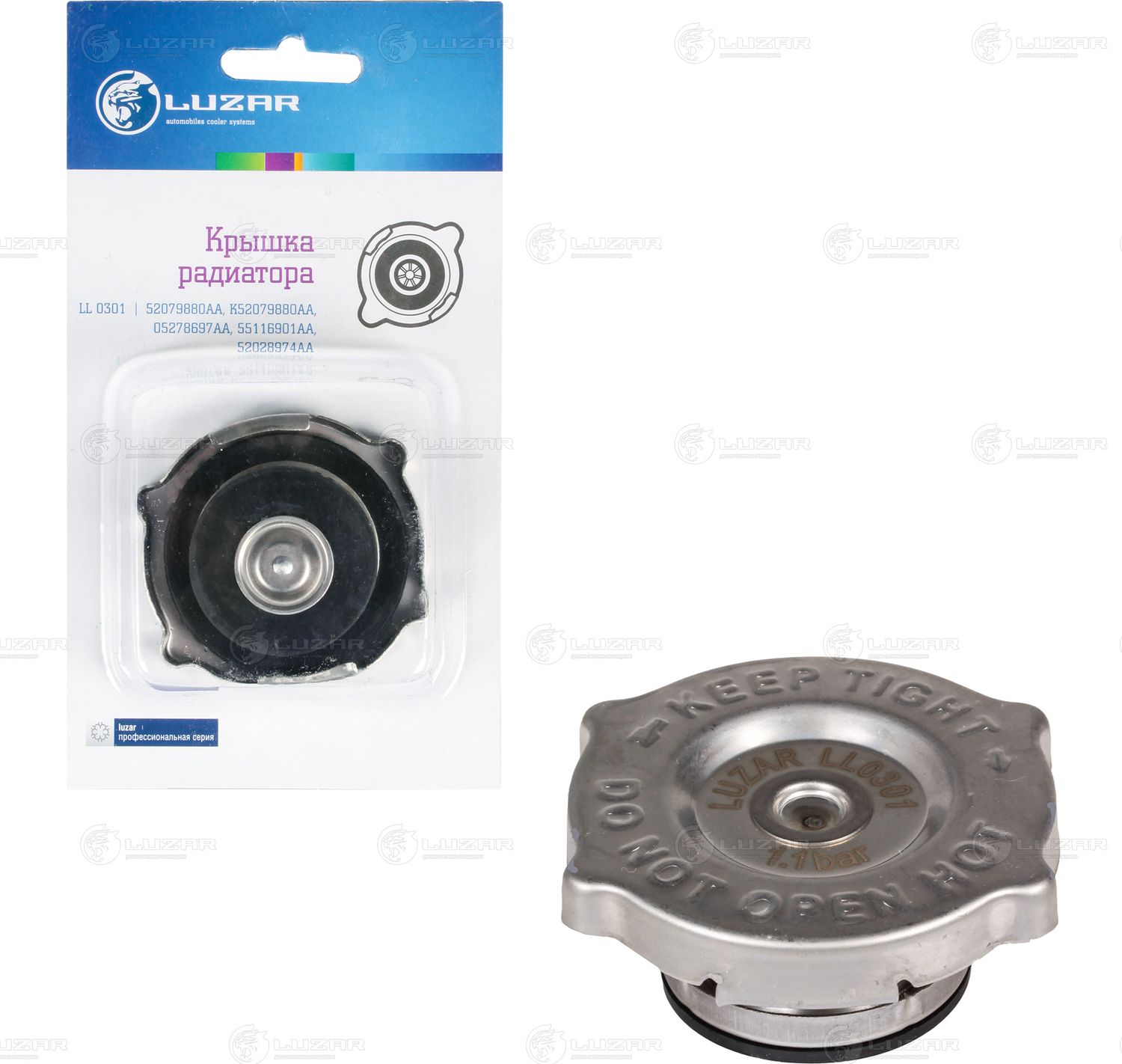Крышка (пробка) радиатора для а/м Dodge/Chrysler/Jeep 1.1 bar (LL 0301) (Luzar) Luzar (Металл). Артикул LL 0301
