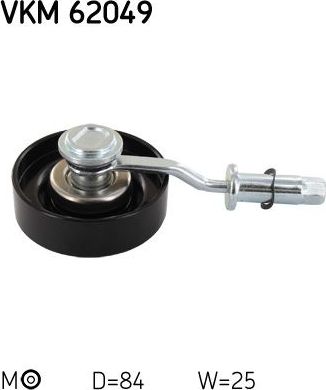 Натяжной ролик (натяжитель) приводного поликлинового ремня SKF. Артикул VKM 62049