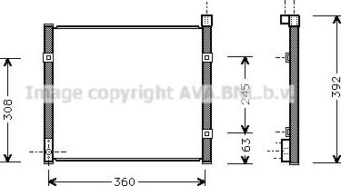 Радиатор кондиционера (конденсатор) AVA для Honda Civic V 1993-1996. Артикул HD5095