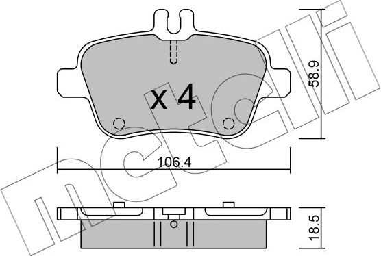Тормозные колодки Metelli. Артикул 22-0966-0