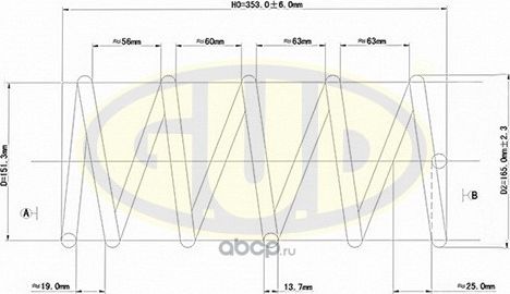 Пружина подвески G.U.D.. Артикул GCS037214