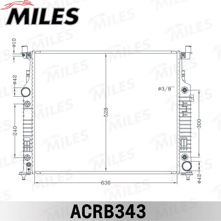 Радиатор охлаждения двигателя Miles (алюминий). Артикул ACRB343