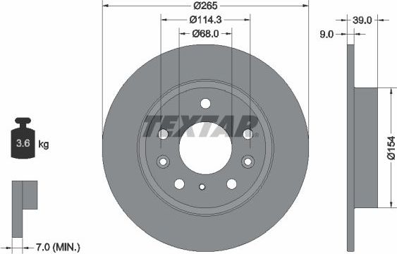 Тормозной диск Textar Pro для Mazda CX-30 I 2020-2026. Артикул 92324703
