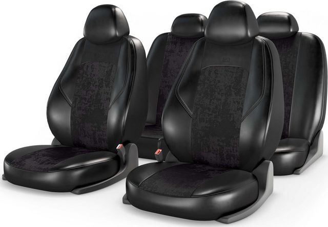 Накидки универсальные CarFashion Ranger Zamsha для авто, цвет Черный/Черный/Серый. Артикул 11227