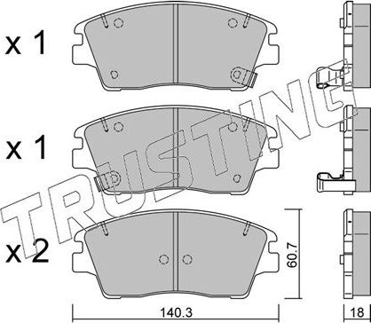 Тормозные колодки Trusting. Артикул 1164.0