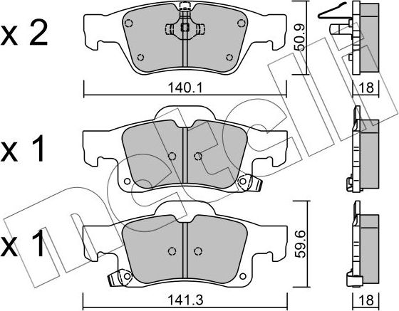 Тормозные колодки Metelli. Артикул 22-0928-0