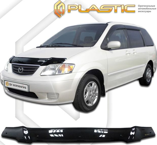Дефлектор СА Пластик для капота (Classic черный) Mazda MPV 2001-2003. Артикул 2010010101213