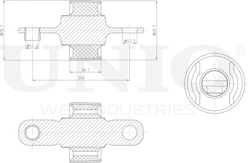 Сайлентблок рычага подвески (Unio). Артикул RMP-20296