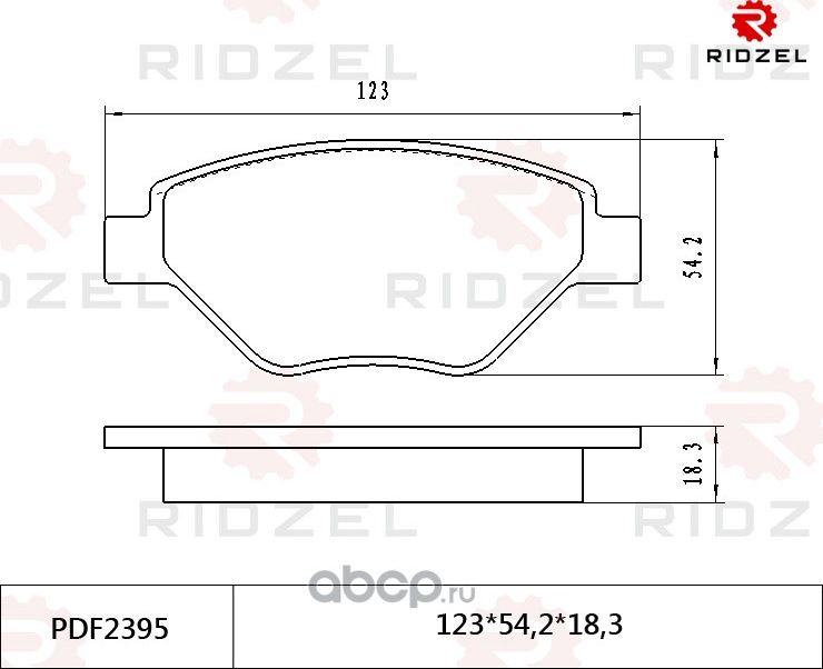 Колодки тормозные дисковые передний (Ridzel). Артикул PDF2395