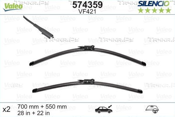 Щетки стеклоочистителя (дворники) Valeo Silencio Flat Blade. Артикул 574359