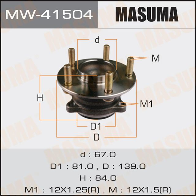 Ступица колеса с интегрированным подшипником Masuma. Артикул MW-41504