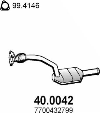Катализатор Asso передний для Renault Scenic II 1999-2003. Артикул 40.0042