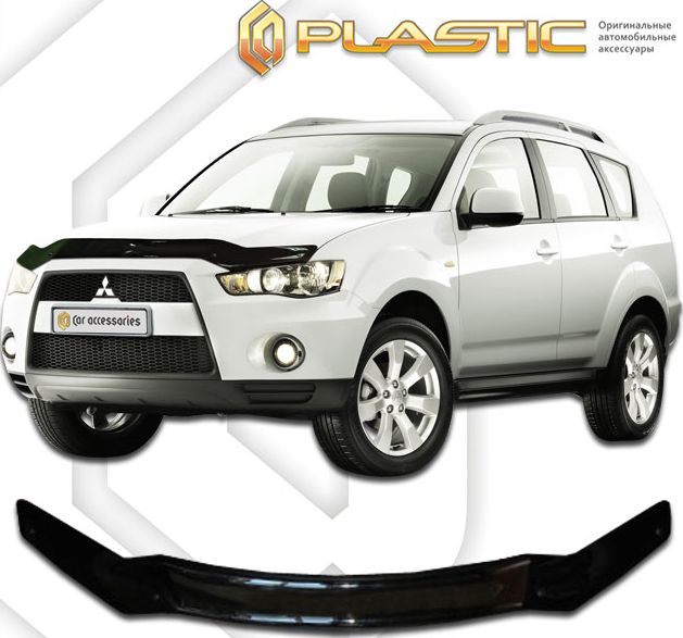 Дефлектор СА Пластик для капота (Classic черный) Mitsubishi Outlander XL 2009. Артикул 2010010105006