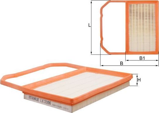 Воздушный фильтр Mahle. Артикул LX 3306