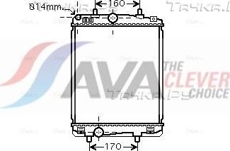 Радиатор охлаждения двигателя AVA. Артикул TOA2364