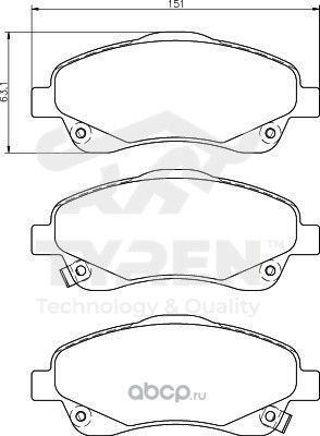 Колодки тормозные дисковые | перед | (Tyren). Артикул TYR1218841