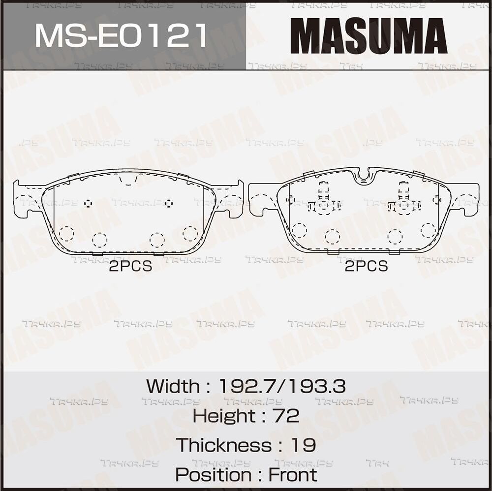 Колодки тормозные дисковые (Masuma). Артикул MS-E0121