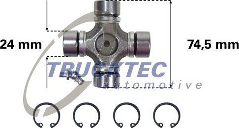 Крестовина карданного вала Trucktec Automotive. Артикул 02.34.053