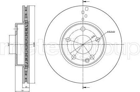 Тормозной диск Trusting передний для Mercedes-Benz B-Класс II (W246) 2011-2018. Артикул DF1695