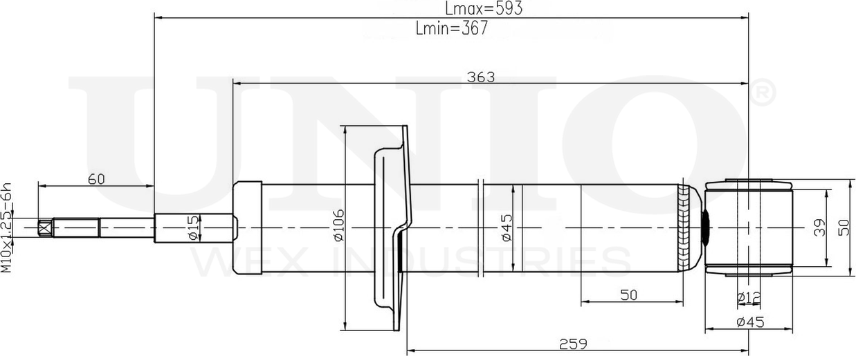 Амортизатор подвески (Unio). Артикул SAB-10422