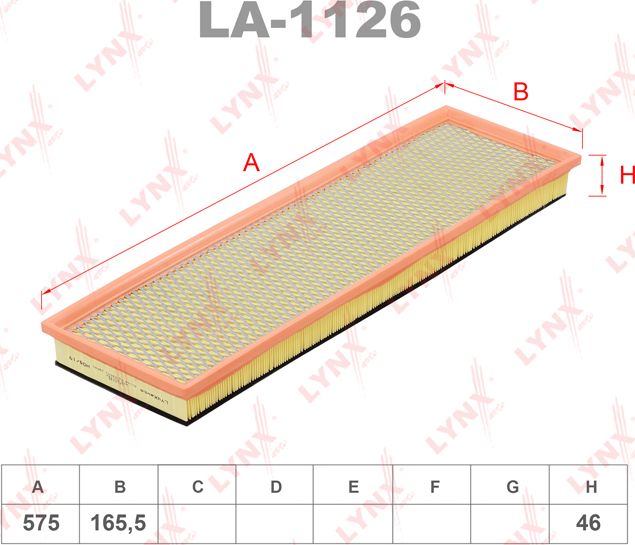 Воздушный фильтр LYNXauto для BMW 5 III (E34) 1991-1996. Артикул LA-1126